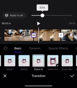 Agregue el tutorial de la aplicación de edición de video Transition Vita